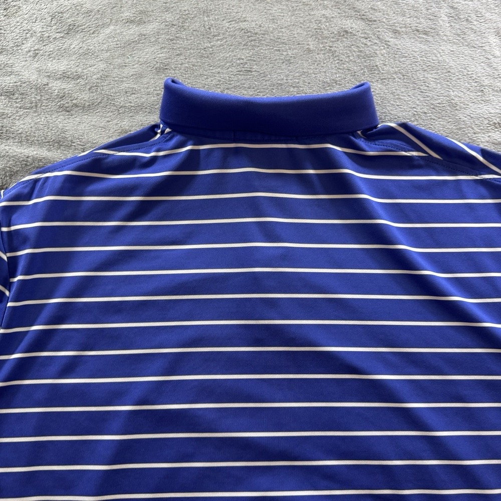 RLX Polo Shirt Mens L Blue White Stripe Golf Performance Stretch Ralph Lauren - Picture 5 of 10